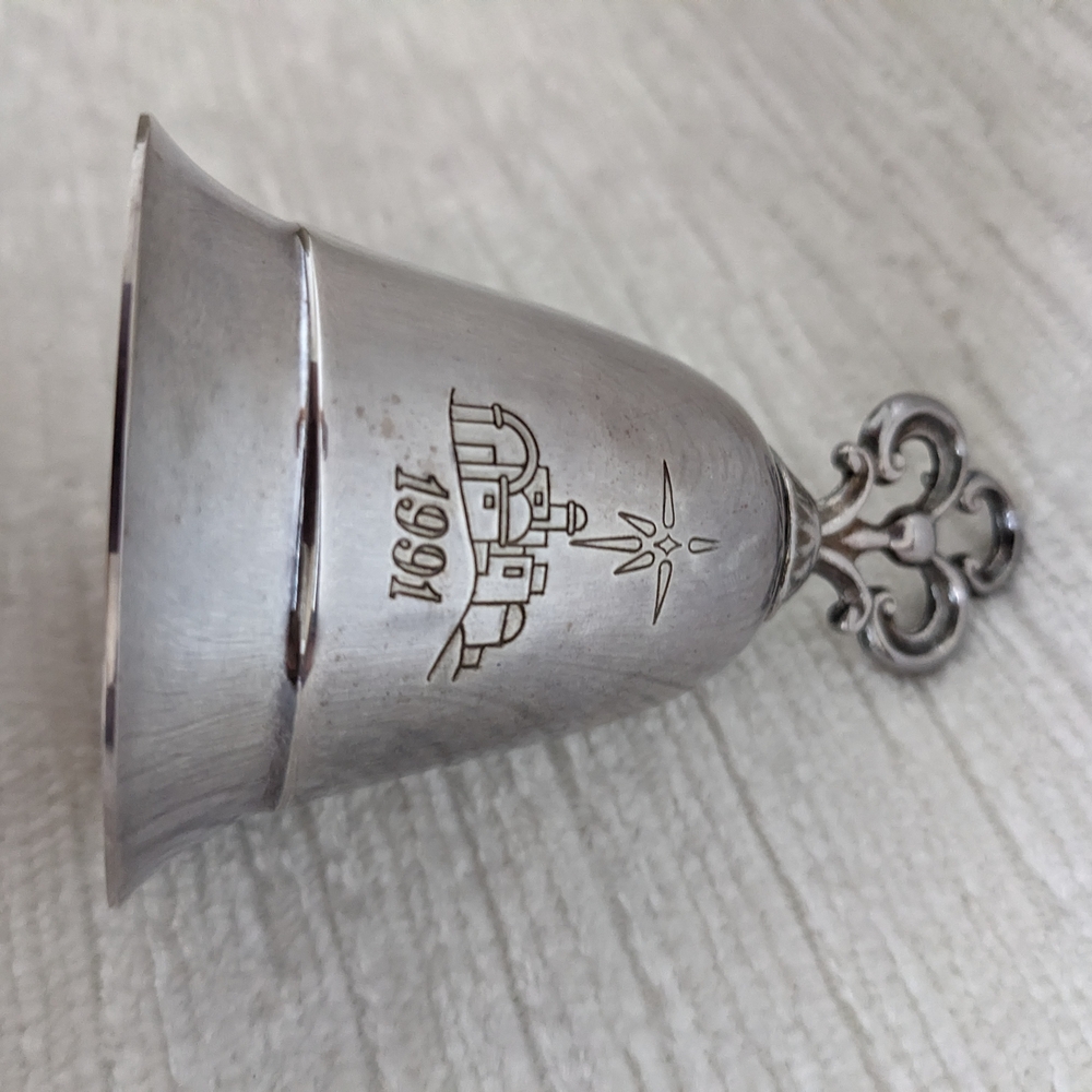 1991 Music Box Bell Ornament Silverplated  Bethlehem Star